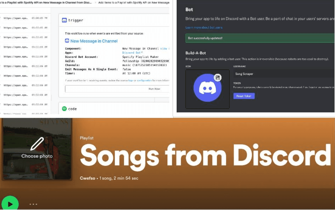 Discord Spotify Bot Project - A bot that automatically adds shared songs to Spotify playlists